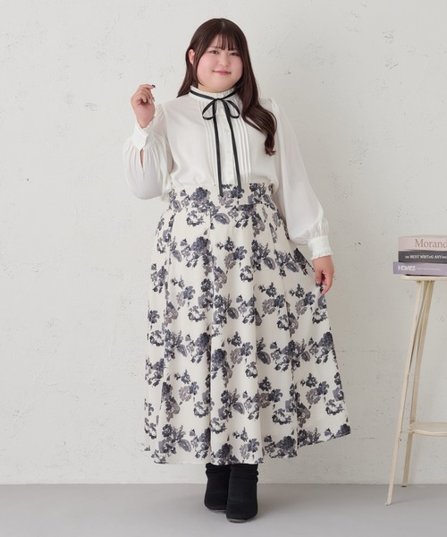 Louiosy(ルオシー)の「【大きいサイズ】ベルト付きフレアスカート(スカート・レディース・ベージュ/ホワイト系その他/ブラック・4L/3L/X-LARGE)」の17枚目の写真