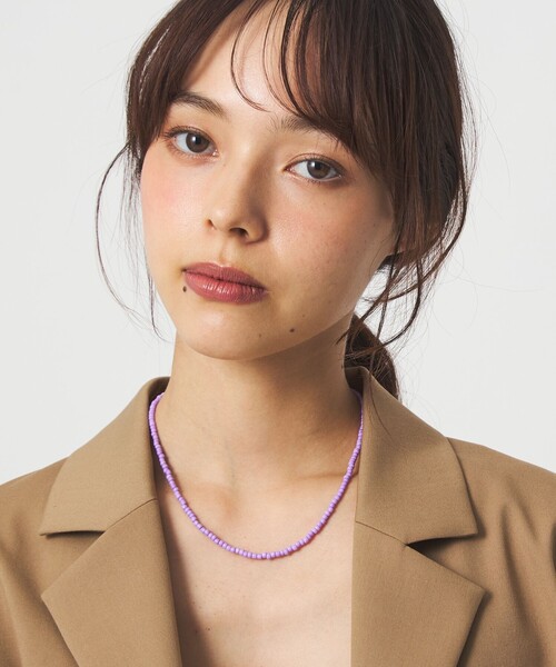 EMMEL REFINES（エメルリファインズ）の「＜EMMEL REFINES＞EM ソリッド ビーズ ネックレス（ネックレス・レディース・ブラック/ライラック/ホワイト/ライム/コバルトブルー・FREE）」の7枚目の写真