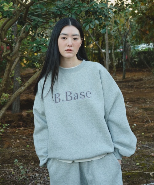 BROKEN BASE(ブロークンベース)の「B.Base Fleece Back Sweatshirt / B.Baseフリースバックスウェットシャツ(スウェット・メンズ・ブラウン/グレー/ブラック/ネイビー/パープル・MEDIUM/SMALL/LARGE)」の4枚目の写真