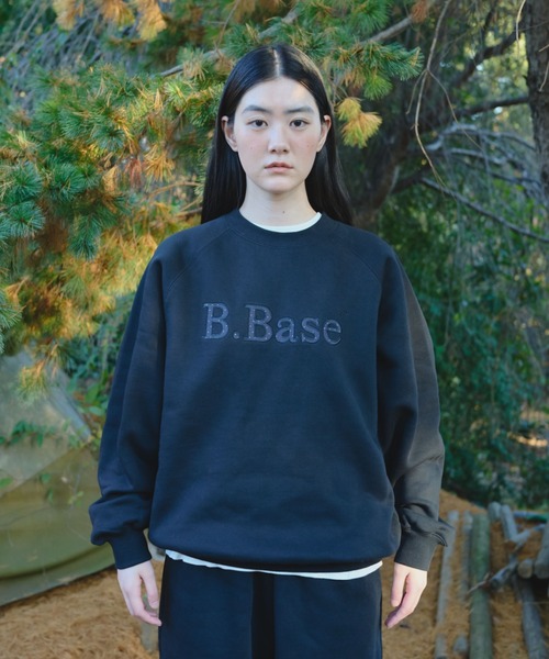 BROKEN BASE(ブロークンベース)の「B.Base Fleece Back Sweatshirt / B.Baseフリースバックスウェットシャツ(スウェット・メンズ・ブラウン/グレー/ブラック/ネイビー/パープル・MEDIUM/SMALL/LARGE)」の3枚目の写真