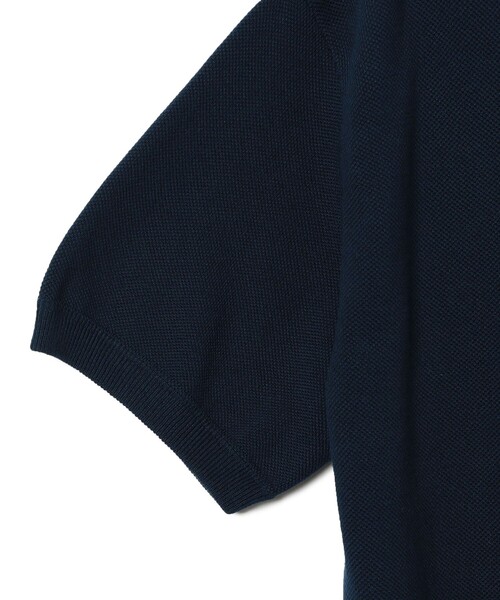 crepuscule（クレプスキュール）の「crepuscule / Co/Ra Moss Stitch Skipper（ポロシャツ・メンズ・ブラック/ネイビー・M/XL/L）」の4枚目の写真