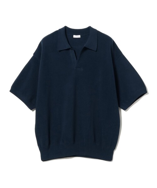 crepuscule（クレプスキュール）の「crepuscule / Co/Ra Moss Stitch Skipper（ポロシャツ・メンズ・ブラック/ネイビー・M/XL/L）」の8枚目の写真