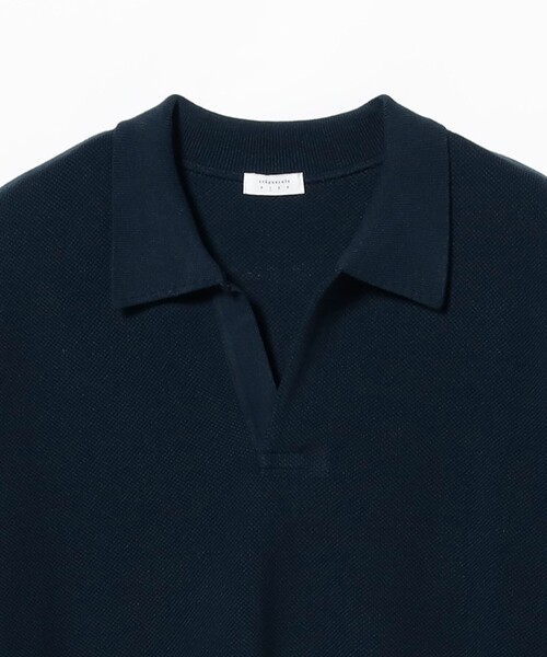 crepuscule（クレプスキュール）の「crepuscule / Co/Ra Moss Stitch Skipper（ポロシャツ・メンズ・ブラック/ネイビー・M/XL/L）」の9枚目の写真