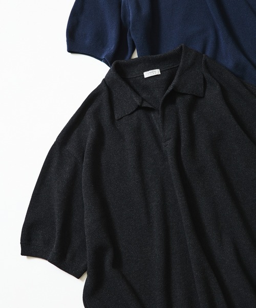 crepuscule / Co/Ra Moss Stitch Skipper（ポロシャツ）｜crepuscule