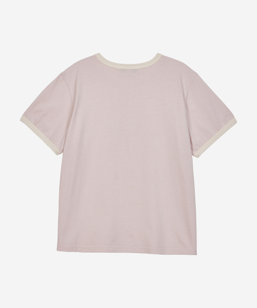 FIELDERS(フィールダーズ)の「GRAPHIC CROPPED RINGER T-SHIRT PINK/BEIGE(Tシャツ/カットソー・レディース・その他・SMALL/MEDIUM)」の4枚目の写真