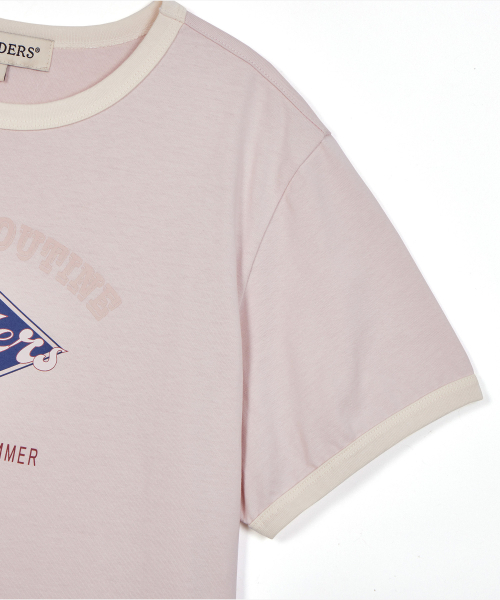 FIELDERS(フィールダーズ)の「GRAPHIC CROPPED RINGER T-SHIRT PINK/BEIGE(Tシャツ/カットソー・レディース・その他・SMALL/MEDIUM)」の6枚目の写真