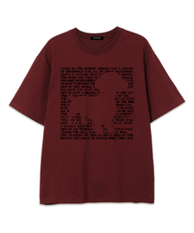 OUSE（オウズ）の「Dog be dug oversized short sleeve t-shirt (DS006) wine（Tシャツ/カットソー・メンズ）」