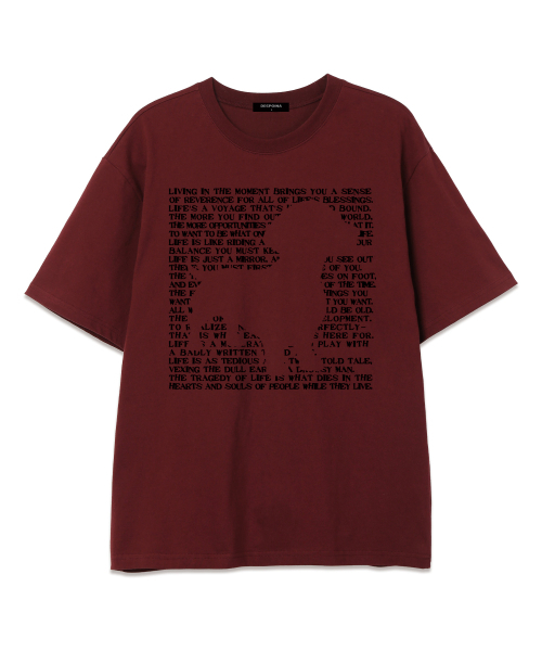OUSE(オウズ)の「ドッグビーダグ オーバーサイズ 半袖Tシャツ (DS006) ワイン(Tシャツ/カットソー・レディース・その他・SMALL/MEDIUM/LARGE/X-LARGE/XX-LARGE)」の1枚目の写真