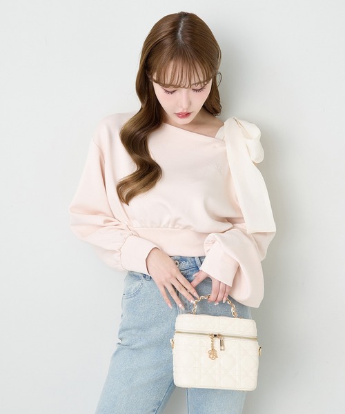 肩リボンワンショルトップス（Tシャツ/カットソー）｜one after