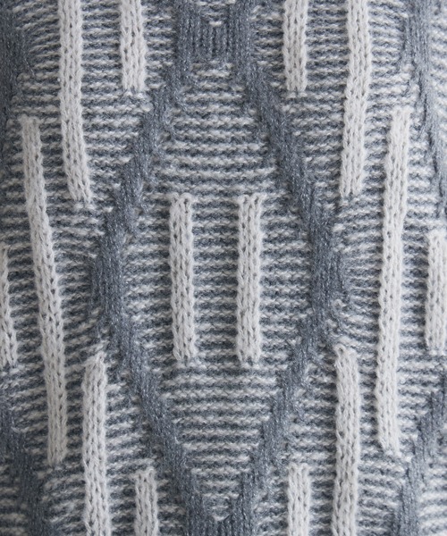 KATHARINE ROSS（キャサリンロス）の「【PILLINI/ピリーニ】3Gダイヤジャガードプルオーバー（ニット/セーター・レディース・チャコールグレー/ライトグレー/ベージュ・FREE）」の10枚目の写真