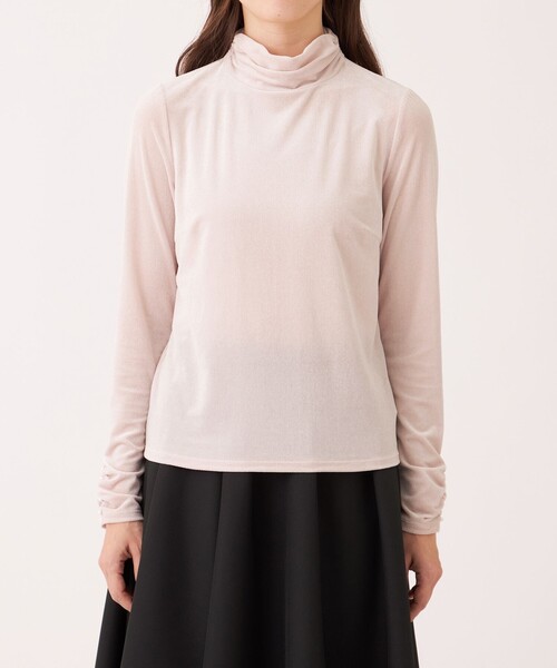 TO BE CHIC(トゥー ビー シック)の「シアーベロア ハイネックカットソー(Tシャツ/カットソー・レディース・オフホワイト/ピンク系その他2/ブラック・40/42)」の8枚目の写真