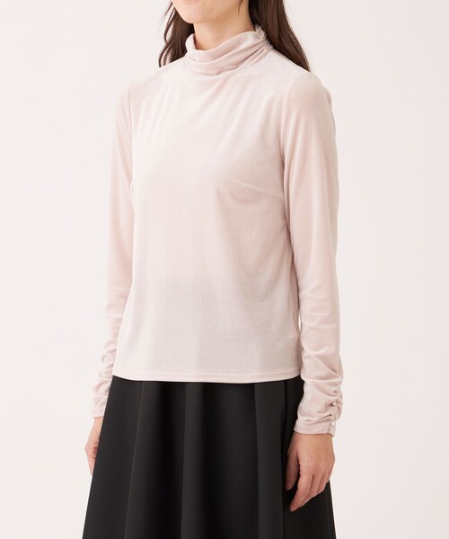TO BE CHIC(トゥー ビー シック)の「シアーベロア ハイネックカットソー(Tシャツ/カットソー・レディース・オフホワイト/ピンク系その他2/ブラック・40/42)」の7枚目の写真