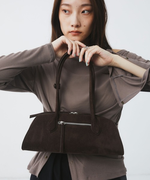 UNITED TOKYO（ユナイテッドトウキョウ）の「Vegan Leather Shoulder Bag｜春夏/ショルダーバッグ/横長バッグ/ハンドバッグ/ヴィーガンレザー/スエード（ショルダーバッグ・レディース・マルチ/ブラック/ブラウン・FREE）」の10枚目の写真
