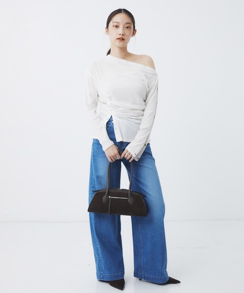 UNITED TOKYO（ユナイテッドトウキョウ）の「Vegan Leather Shoulder Bag｜春夏/ショルダーバッグ/横長バッグ/ハンドバッグ/ヴィーガンレザー/スエード（ショルダーバッグ・レディース・マルチ/ブラック/ブラウン・FREE）」の12枚目の写真