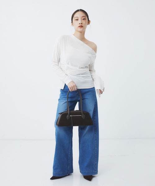 UNITED TOKYO（ユナイテッドトウキョウ）の「Vegan Leather Shoulder Bag｜春夏/ショルダーバッグ/横長バッグ/ハンドバッグ/ヴィーガンレザー/スエード（ショルダーバッグ・レディース・マルチ/ブラック/ブラウン・FREE）」の6枚目の写真