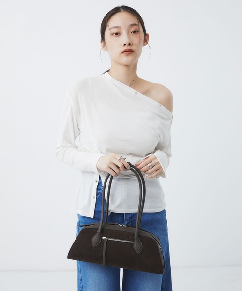UNITED TOKYO（ユナイテッドトウキョウ）の「Vegan Leather Shoulder Bag｜春夏/ショルダーバッグ/横長バッグ/ハンドバッグ/ヴィーガンレザー/スエード（ショルダーバッグ・レディース・マルチ/ブラック/ブラウン・FREE）」の9枚目の写真