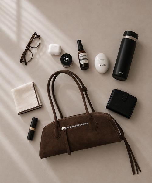 UNITED TOKYO（ユナイテッドトウキョウ）の「Vegan Leather Shoulder Bag｜春夏/ショルダーバッグ/横長バッグ/ハンドバッグ/ヴィーガンレザー/スエード（ショルダーバッグ・レディース・マルチ/ブラック/ブラウン・FREE）」の16枚目の写真