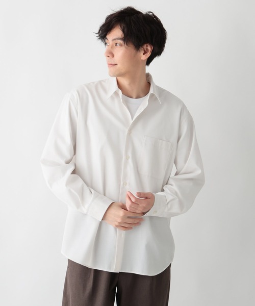 GLOBAL WORK（グローバルワーク）の「お手入れらくらくシャツ/601041（シャツ/ブラウス・メンズ・オフホワイト/チャコールグレー/レッド系8/ネイビー系4・SMALL/MEDIUM/LARGE/X-LARGE）」の9枚目の写真