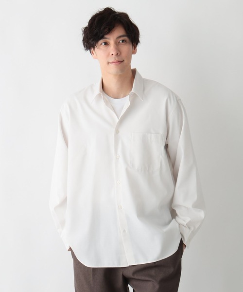 GLOBAL WORK（グローバルワーク）の「お手入れらくらくシャツ/601041（シャツ/ブラウス・メンズ・オフホワイト/チャコールグレー/レッド系8/ネイビー系4・SMALL/MEDIUM/LARGE/X-LARGE）」の7枚目の写真