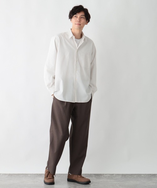 GLOBAL WORK（グローバルワーク）の「お手入れらくらくシャツ/601041（シャツ/ブラウス・メンズ・オフホワイト/チャコールグレー/レッド系8/ネイビー系4・SMALL/MEDIUM/LARGE/X-LARGE）」の5枚目の写真