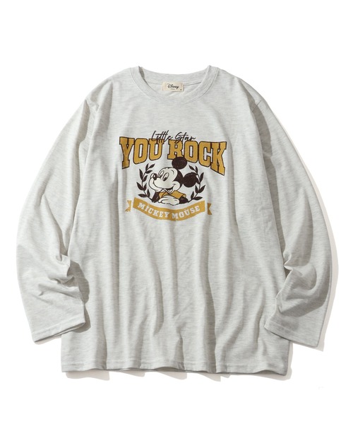 Disney(ディズニー)の「【Disney/ディズニー】ミッキーマウス カレッジロゴ アソートプリント 天竺ロンT(Tシャツ/カットソー・レディース・ベージュ/オートミール/カーキ/杢グレー・M/L)」の15枚目の写真