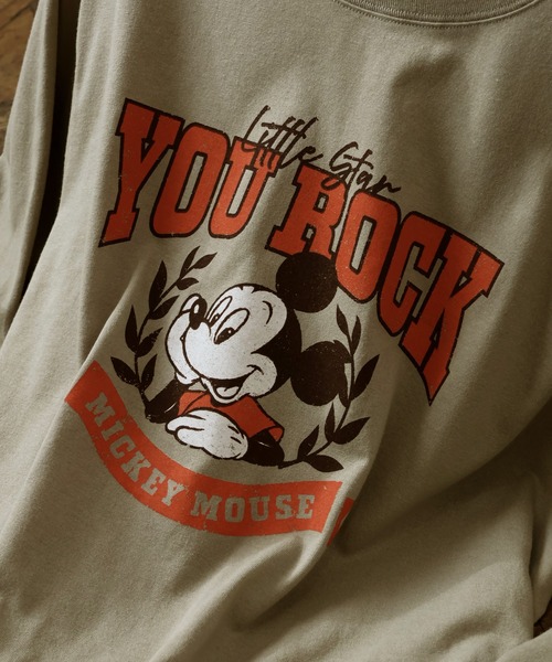 Disney(ディズニー)の「【Disney/ディズニー】ミッキーマウス カレッジロゴ アソートプリント 天竺ロンT(Tシャツ/カットソー・レディース・ベージュ/オートミール/カーキ/杢グレー・M/L)」の17枚目の写真