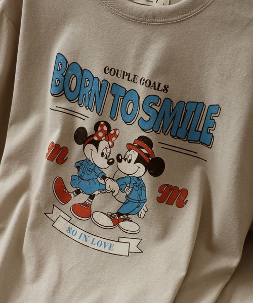Disney(ディズニー)の「【Disney/ディズニー】ミッキーマウス カレッジロゴ アソートプリント 天竺ロンT(Tシャツ/カットソー・レディース・ベージュ/オートミール/カーキ/杢グレー・M/L)」の18枚目の写真