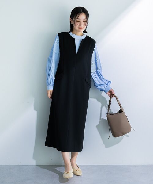 Green　Parks（グリーンパークス）の「O.袖プリーツブラウス（シャツ/ブラウス・レディース・サックスブルー/ブラック/ホワイト系その他2・FREE）」の4枚目の写真