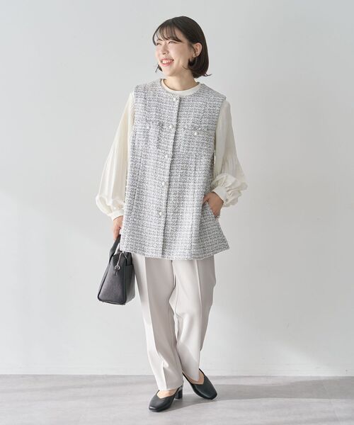 Green　Parks（グリーンパークス）の「O.袖プリーツブラウス（シャツ/ブラウス・レディース・サックスブルー/ブラック/ホワイト系その他2・FREE）」の9枚目の写真