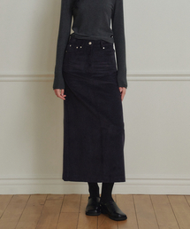 MARROT（マロット）の「コーデュロイスリムスカート_ネイビー（スカート）」