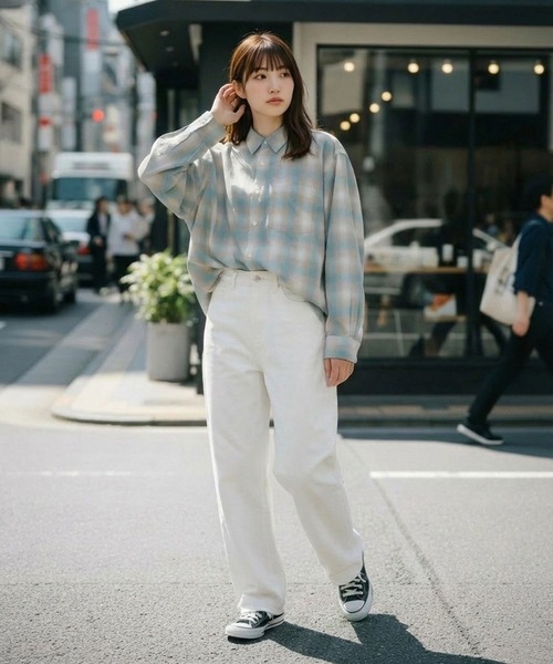 MARUKAWA（マルカワ）の「2026SS オンブレチェック 薄手 レギュラーカラーシャツ レディース メンズ（シャツ/ブラウス・メンズ・グレー系その他/グリーン系その他/ブルー系その他・M/L/LL）」の8枚目の写真