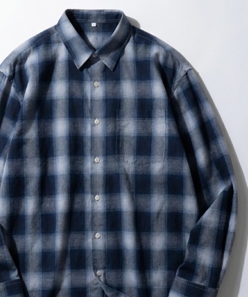 MARUKAWA（マルカワ）の「2026SS オンブレチェック 薄手 レギュラーカラーシャツ レディース メンズ（シャツ/ブラウス・メンズ・グレー系その他/グリーン系その他/ブルー系その他・M/L/LL）」の6枚目の写真