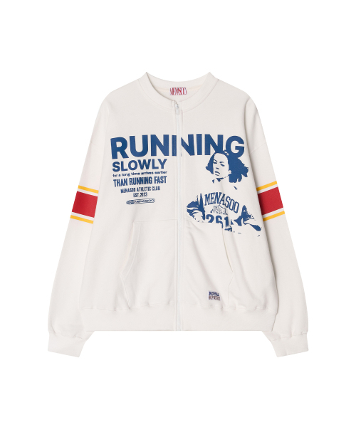 MENASOO(ミナス)の「Round Neck Running Zipup Cardigan_White(カーディガン/ボレロ・レディース・ホワイト・F)」の2枚目の写真