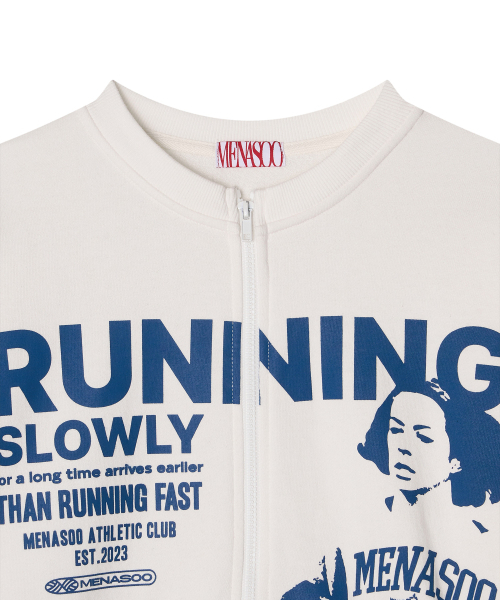 MENASOO(ミナス)の「Round Neck Running Zipup Cardigan_White(カーディガン/ボレロ・レディース・ホワイト・F)」の4枚目の写真