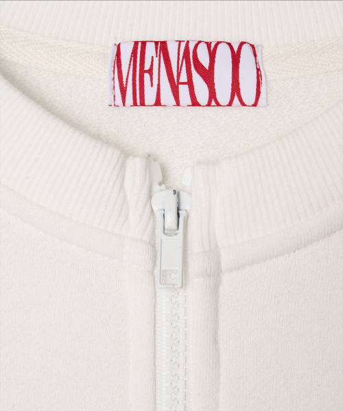 MENASOO(ミナス)の「Round Neck Running Zipup Cardigan_White(カーディガン/ボレロ・レディース・ホワイト・F)」の6枚目の写真
