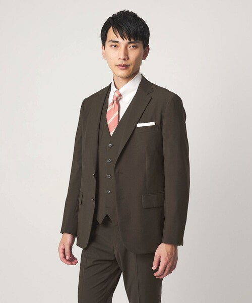 green label relaxing(グリーンレーベルリラクシング)の「A+ TWPU トロピカル無地 2B スリム セットアップ ジャケット -ウォッシャブル・ストレッチ-(スーツジャケット・メンズ・ブラック/ネイビー/ダークグレー/ロイヤルブルー/ダークブラウン・S/XXL/L/XL/M)」の4枚目の写真