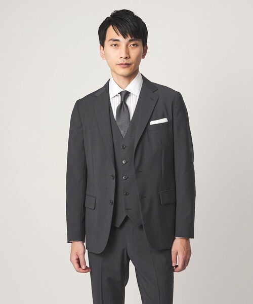 green label relaxing(グリーンレーベルリラクシング)の「A+ TWPU トロピカル無地 2B スリム セットアップ ジャケット -ウォッシャブル・ストレッチ-(スーツジャケット・メンズ・ブラック/ネイビー/ダークグレー/ロイヤルブルー/ダークブラウン・S/XXL/L/XL/M)」の3枚目の写真
