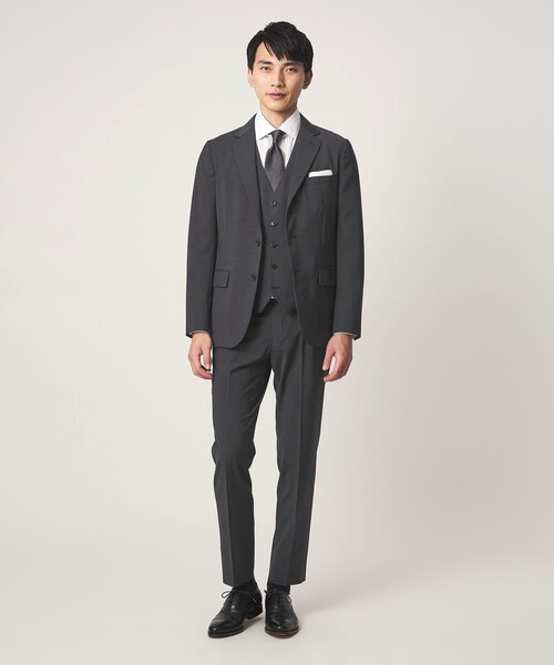 green label relaxing(グリーンレーベルリラクシング)の「A+ TWPU トロピカル無地 2B スリム セットアップ ジャケット -ウォッシャブル・ストレッチ-(スーツジャケット・メンズ・ブラック/ネイビー/ダークグレー/ロイヤルブルー/ダークブラウン・S/XXL/L/XL/M)」の6枚目の写真