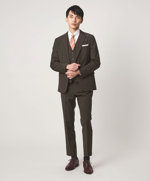 green label relaxing(グリーンレーベルリラクシング)の「A+ TWPU トロピカル無地 2B スリム セットアップ ジャケット -ウォッシャブル・ストレッチ-(スーツジャケット・メンズ・ブラック/ネイビー/ダークグレー/ロイヤルブルー/ダークブラウン・S/XXL/L/XL/M)」の8枚目の写真