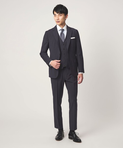 green label relaxing(グリーンレーベルリラクシング)の「A+ TWPU トロピカル無地 2B スリム セットアップ ジャケット -ウォッシャブル・ストレッチ-(スーツジャケット・メンズ・ブラック/ネイビー/ダークグレー/ロイヤルブルー/ダークブラウン・S/XXL/L/XL/M)」の10枚目の写真