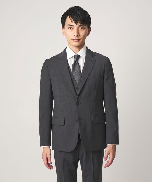 green label relaxing(グリーンレーベルリラクシング)の「A+ TWPU トロピカル無地 2B スリム セットアップ ジャケット -ウォッシャブル・ストレッチ-(スーツジャケット・メンズ・ブラック/ネイビー/ダークグレー/ロイヤルブルー/ダークブラウン・S/XXL/L/XL/M)」の11枚目の写真