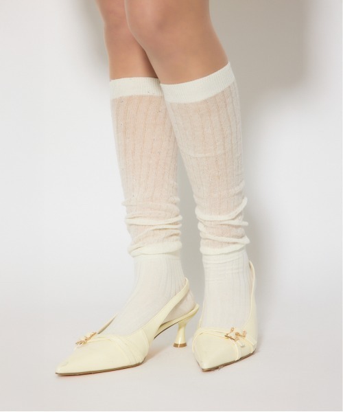 rienda（リエンダ）の「ストーン付きシアーソックス（ソックス/靴下・レディース・グレー/ホワイト・FREE）」の2枚目の写真