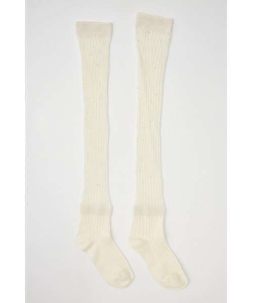 rienda（リエンダ）の「ストーン付きシアーソックス（ソックス/靴下・レディース・グレー/ホワイト・FREE）」の5枚目の写真