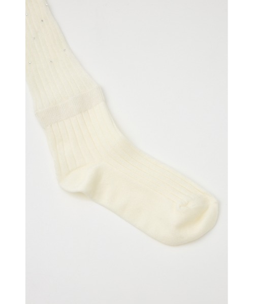 rienda（リエンダ）の「ストーン付きシアーソックス（ソックス/靴下・レディース・グレー/ホワイト・FREE）」の6枚目の写真