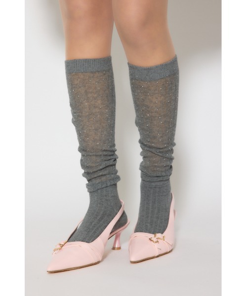 rienda（リエンダ）の「ストーン付きシアーソックス（ソックス/靴下・レディース・グレー/ホワイト・FREE）」の10枚目の写真