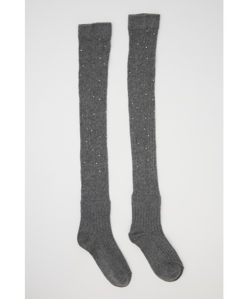 rienda（リエンダ）の「ストーン付きシアーソックス（ソックス/靴下・レディース・グレー/ホワイト・FREE）」の12枚目の写真