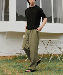 CONCEPTIDE（コンセプタイド）の「リネンライクワイドバンディングパンツ_オリーブ（その他パンツ）」