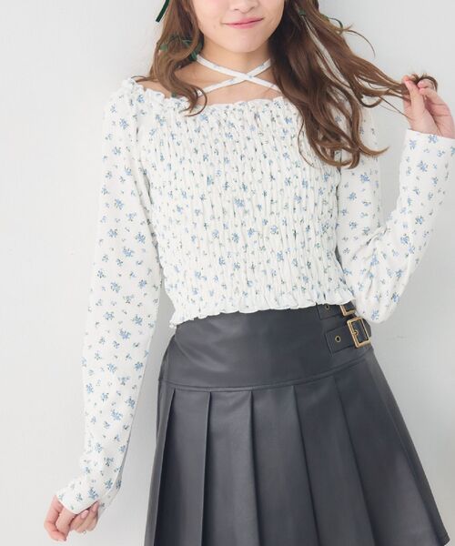 ems excite（エムズエキサイト）の「シャーリングインナーCT（Tシャツ/カットソー・レディース・ブルー系その他/ホワイト系その他/ブラック系その他4/オフホワイト・FREE）」の2枚目の写真