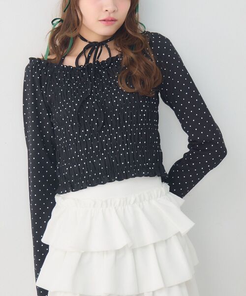 ems excite（エムズエキサイト）の「シャーリングインナーCT（Tシャツ/カットソー・レディース・ブルー系その他/ホワイト系その他/ブラック系その他4/オフホワイト・FREE）」の3枚目の写真