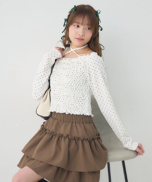 ems excite（エムズエキサイト）の「シャーリングインナーCT（Tシャツ/カットソー・レディース・ブルー系その他/ホワイト系その他/ブラック系その他4/オフホワイト・FREE）」の10枚目の写真